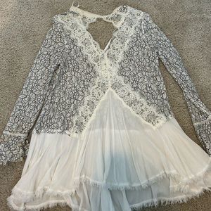 Free People White Lace Tunic